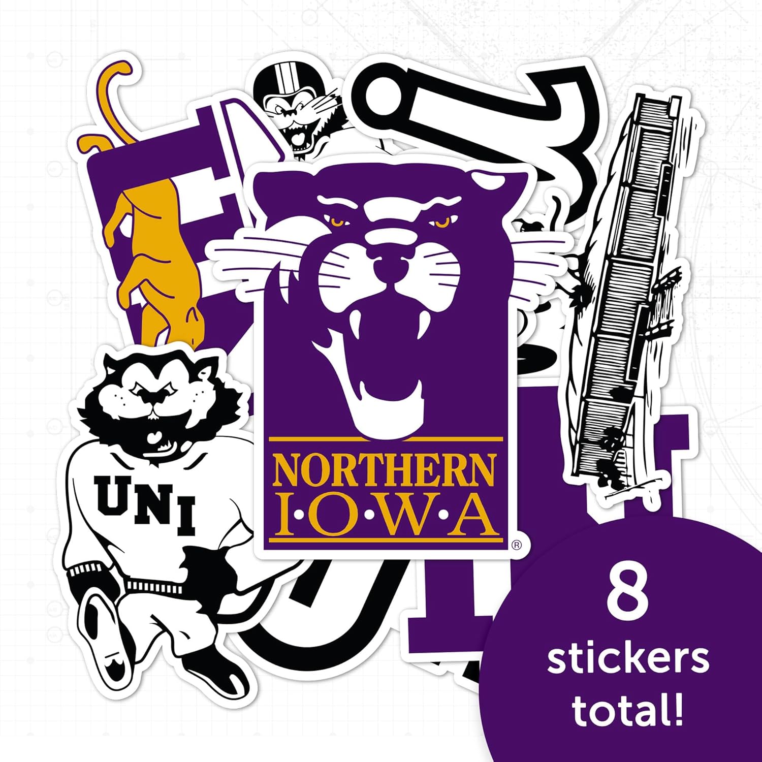 Desert Cactus University of Northern Iowa Sticker UNI Panthers Vinyl Decals Laptop Water Bottle Car Type 2 (T2 Vintage 1) - Image 4