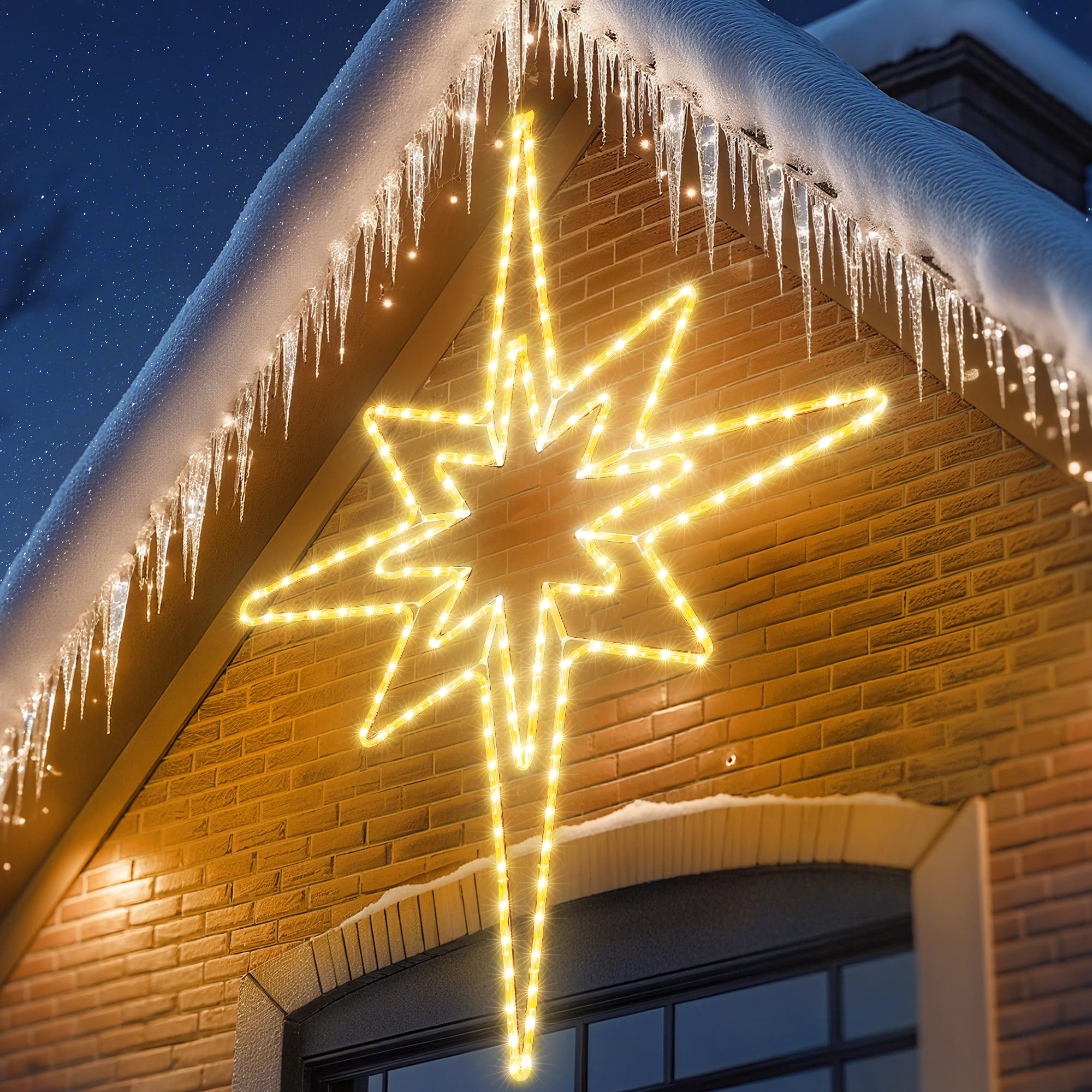 Joomer Large 45.2''x31.4'' Christmas Bethlehem Star Lights Outdoor 141 LED