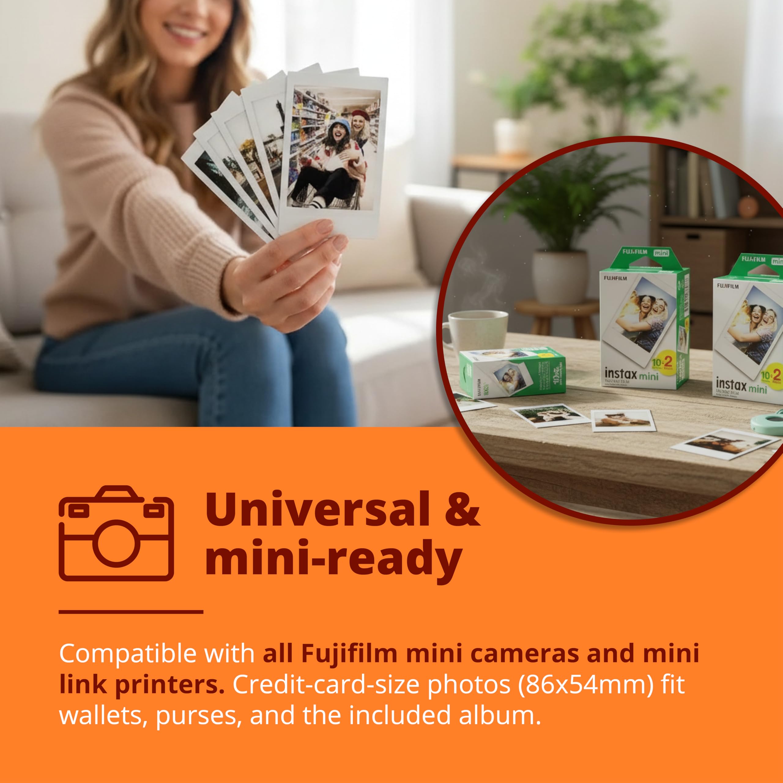 Instant Camera Film Bundle with Mini Film x 60 Shots, Wall Hanging Album, Clikoze Lens Cloth and Instant Photography Tips Card — view 5