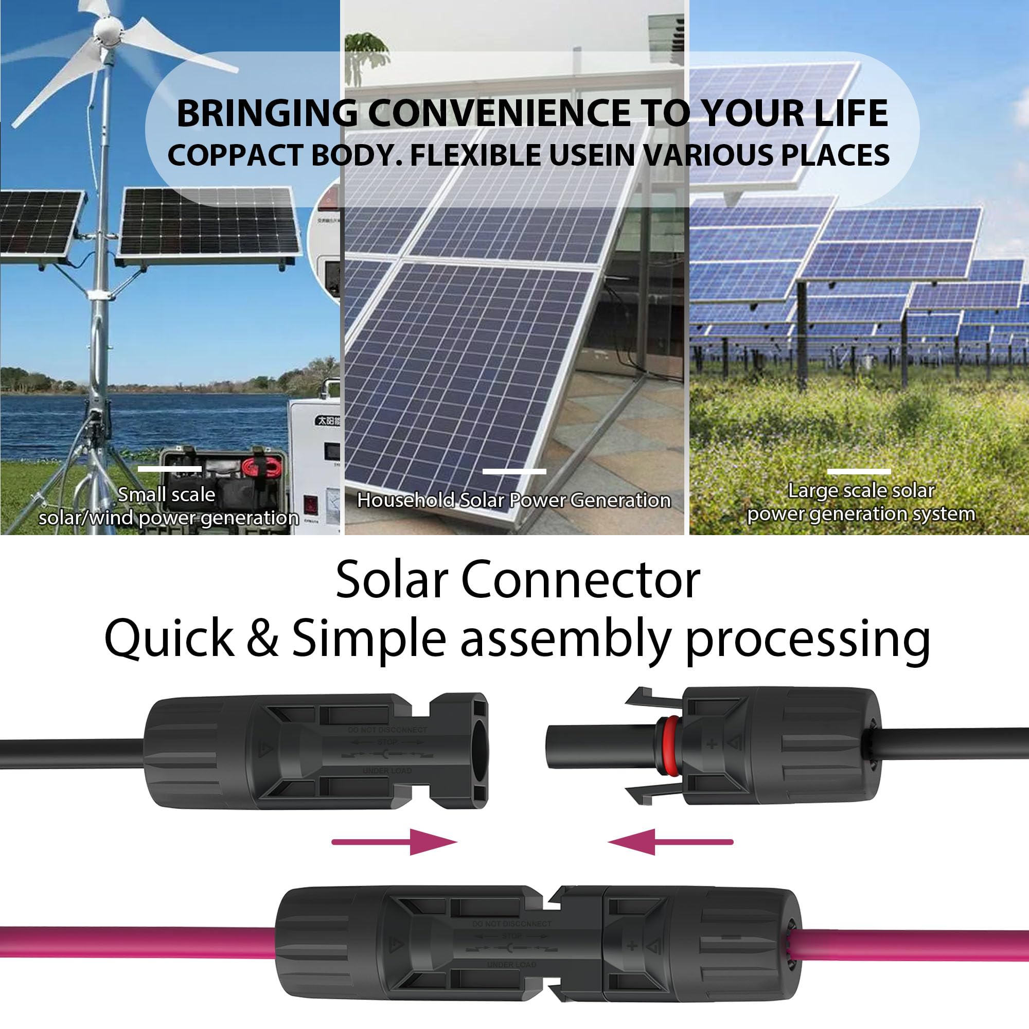 HIEbee Câble solaire 12 AWG vers XT60i - Fiche solaire vers XT60i - Câble adaptateur pour centrale électrique portable (9,9 FT)