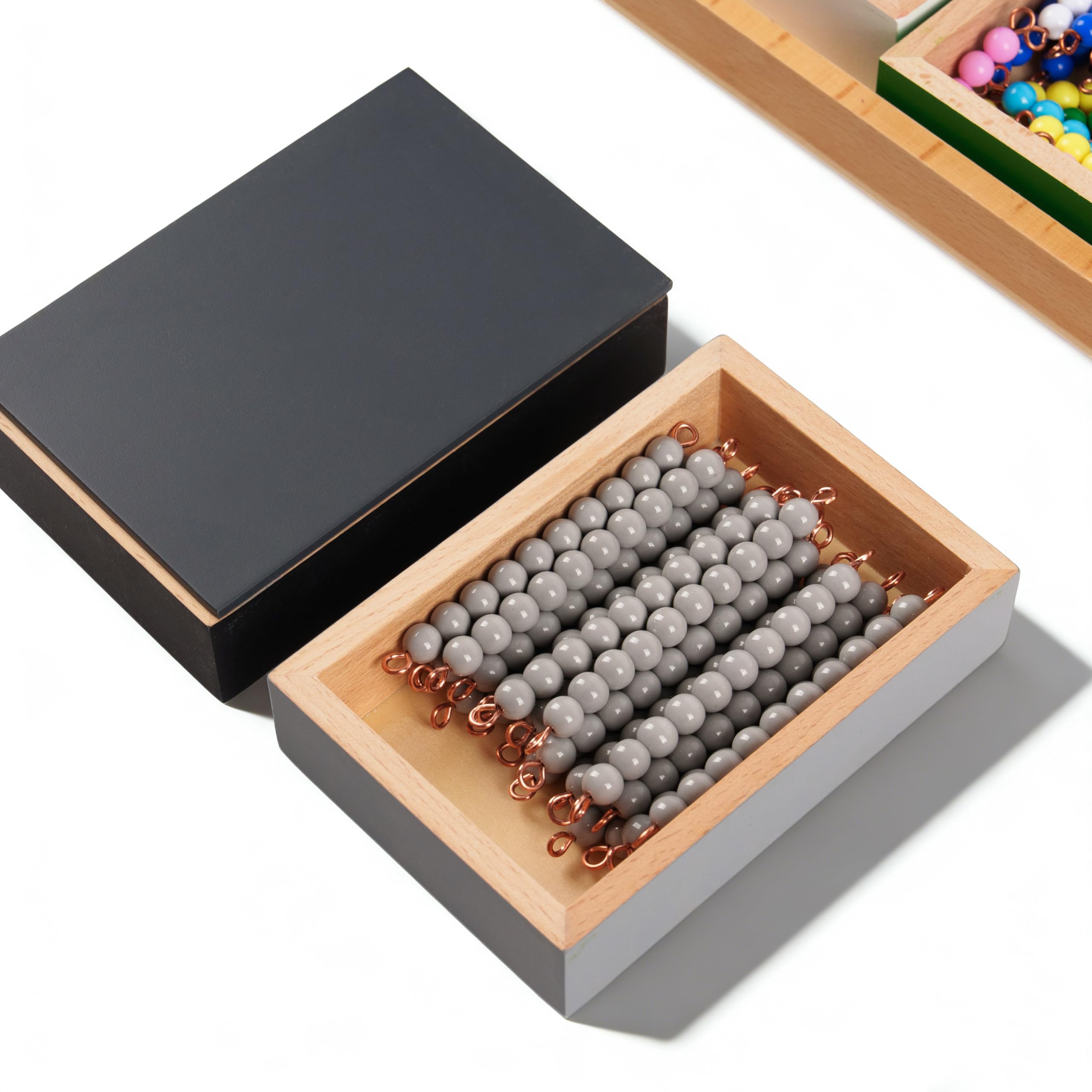 Montessori materiały matematyczne – drewniana zabawka edukacyjna do liczb i liczb, przedszkola i szkoły podstawowej, domowej i klasy od 3 lat (Montessori Negative, gra węża)