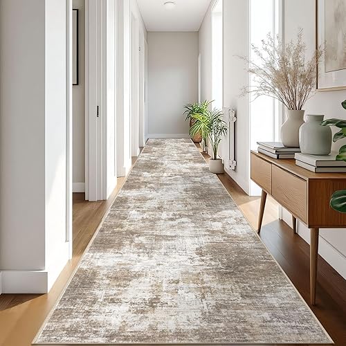 Miniatura 326 de IOHOUZE Alfombra pequeña abstracta de 2 x 3 pies, alfombra de entrada lavable para entrada interior, alfombras con respaldo de goma, alfombra gris