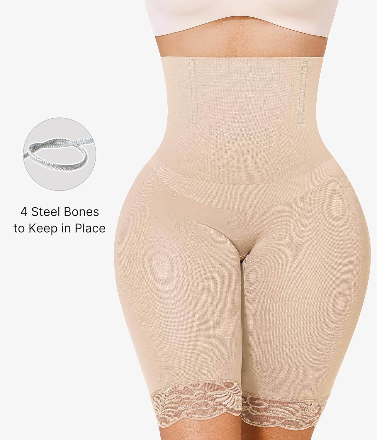 Nebility Shapewear for Women Tummy Control High Waisted Body Shaper Shorts Thigh Slimmer Butt Lifter Panties Underwear - Image 4