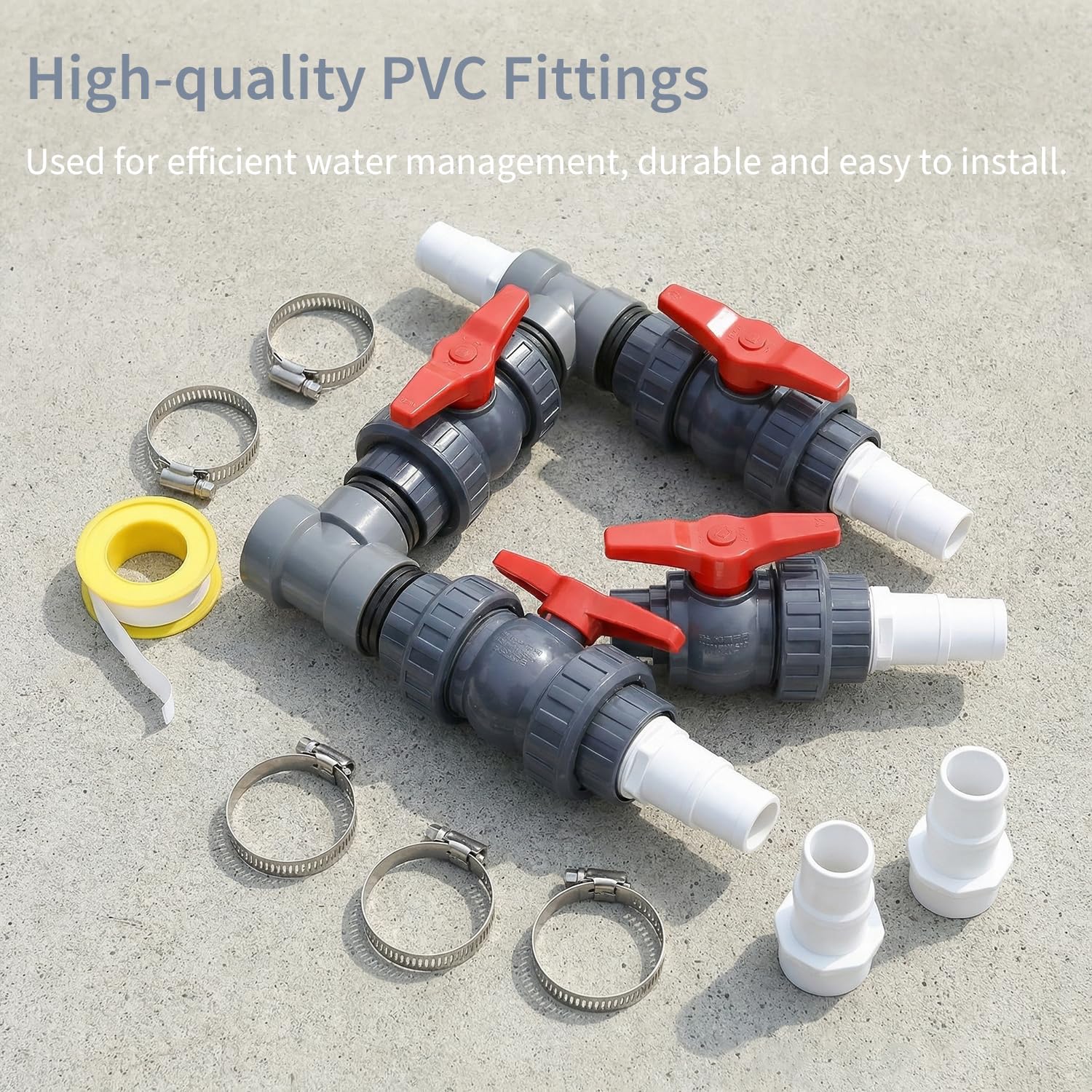 Bypass Pool Set, Bomba de Calor Pool Conector Set con Mangueras de 32 mm y 38 mm, Calefacción de Piscina para Una Óptima, Calefacción de Piscina Control del Suministro de Agua
