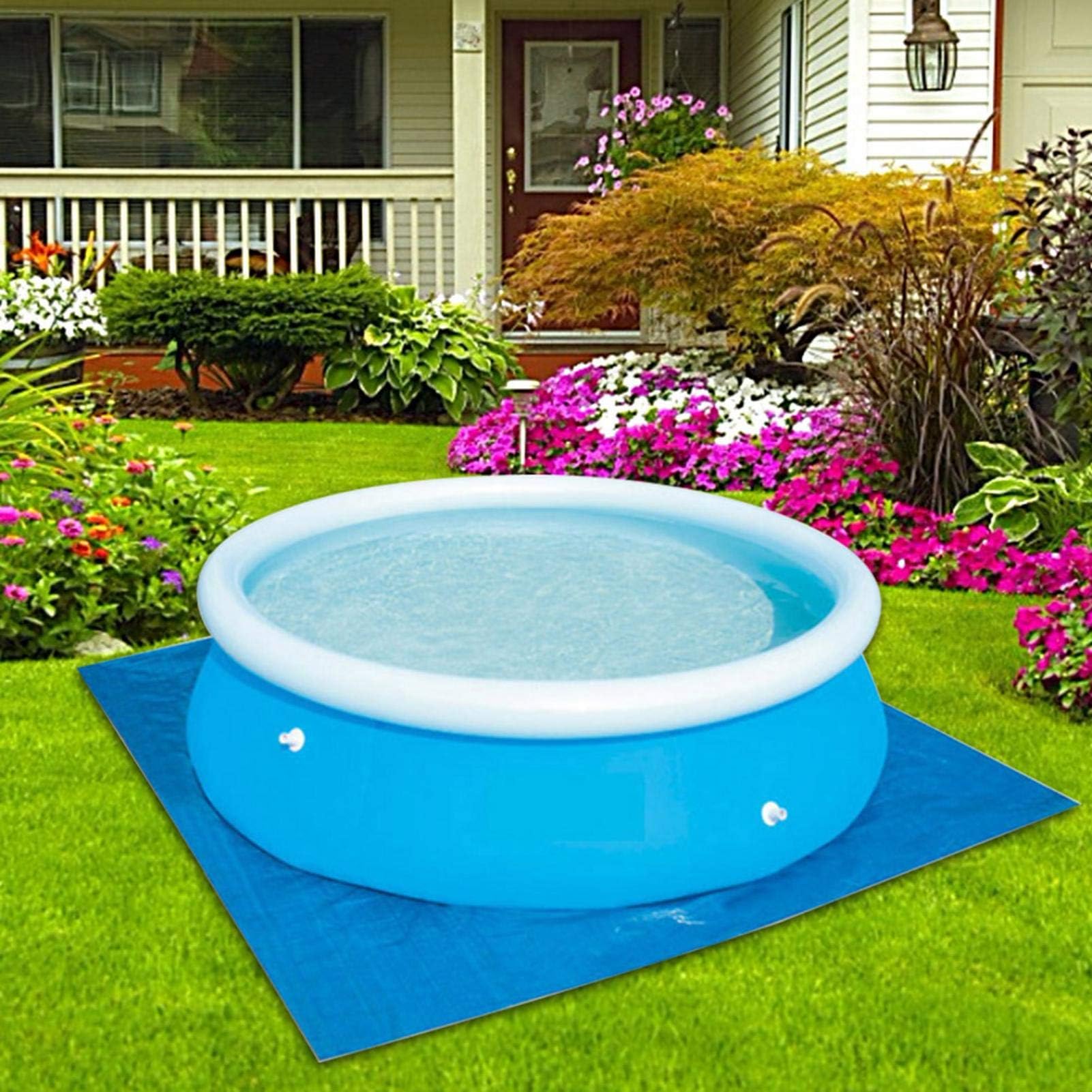 6ft in Diameter Swimming Pool Cover, Durable Pool Dust Cover Rainproof Pool Cover for Round Above Ground Swimming Pools (Suitable for 6ft Diameter Pool)