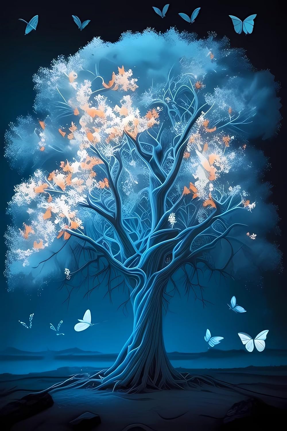 Worihut 5D Diamonds Painting Kits for Adults, Tree DIY Full Round Diamond Art Cross-Stitch Perfect for Hotel and Bar Decor Holiday Gifts 12 X 18inch