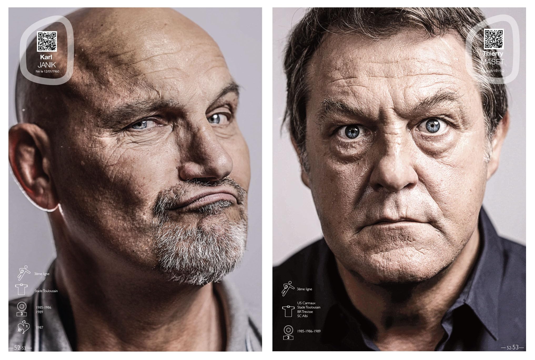 Gueules du Rugby I 2023 Joueurs - Tome 1 | Portraits des Légendes du Rugby Français | Édition Collector avec Interviews Exclusives et QR Codes