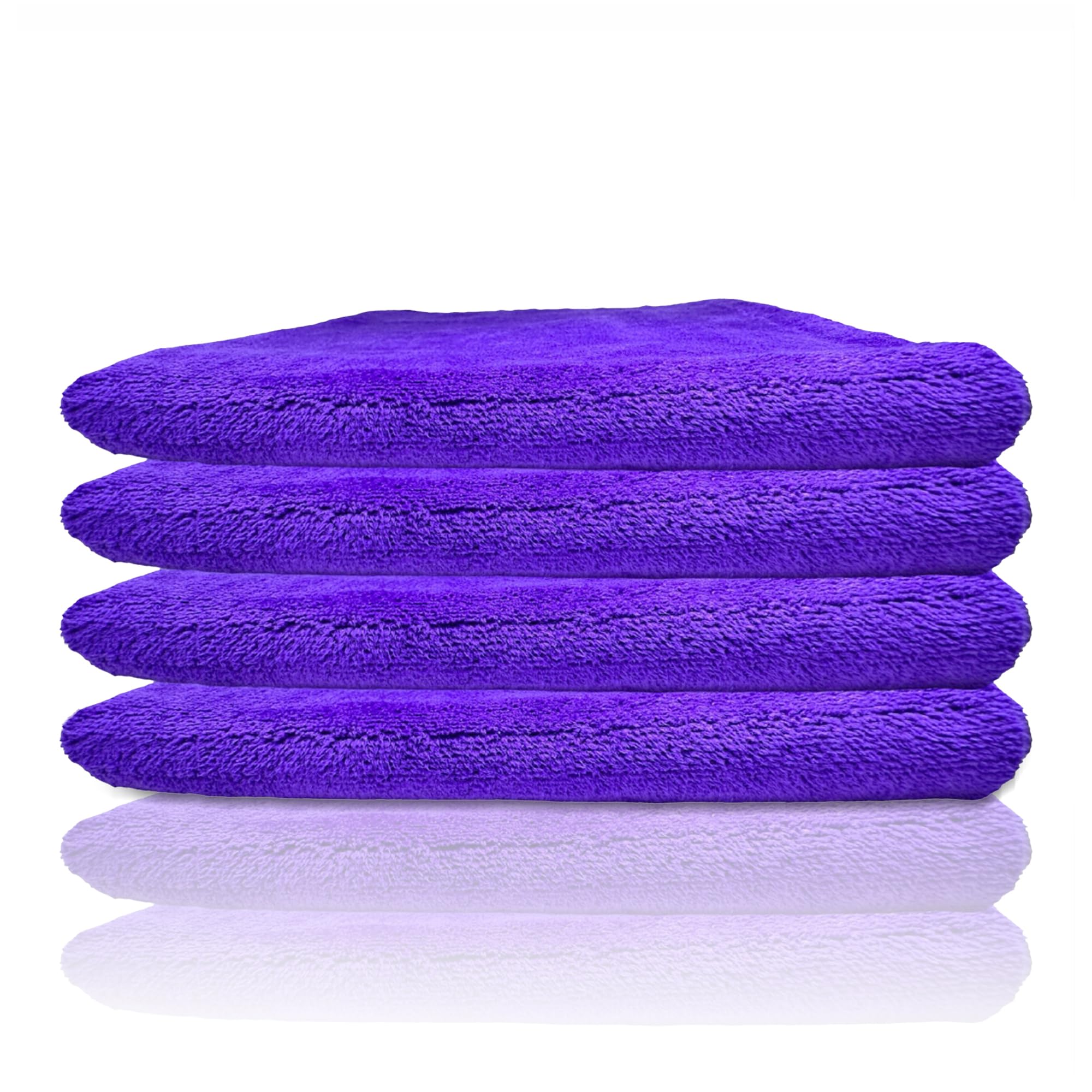 Microfibre Car Drying Towel 16x16 – 4Pack, Large Plush Edgeless Towels for Car Wash, Buffing & Detailing | Super Absorbent & Lint-Free Car Drying Cloths | Best Microfibre Towel for Car & Home Cleaning