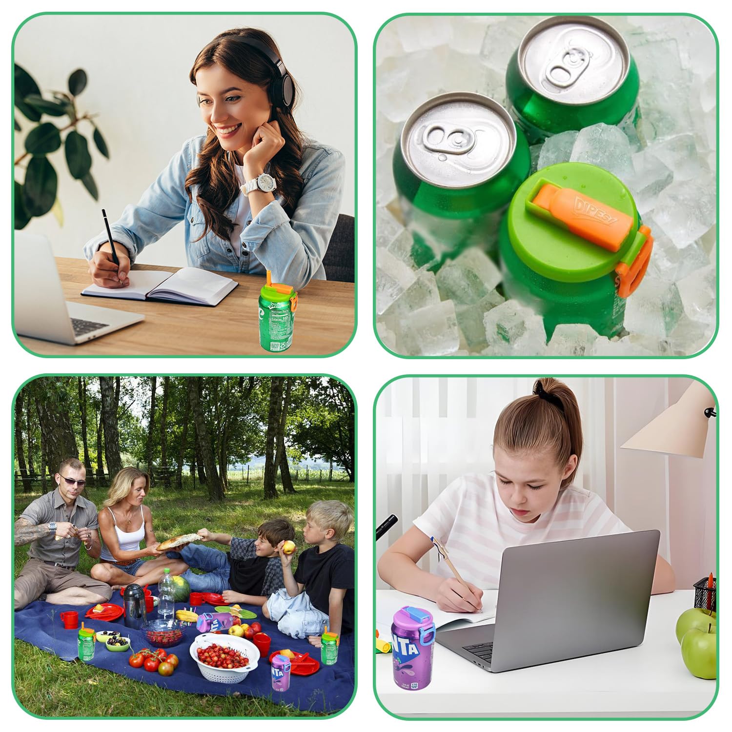 Tappi Per Lattine In Silicone - 4 Pezzi Colorati, Riutilizzabili, Antipolvere E Antiperso