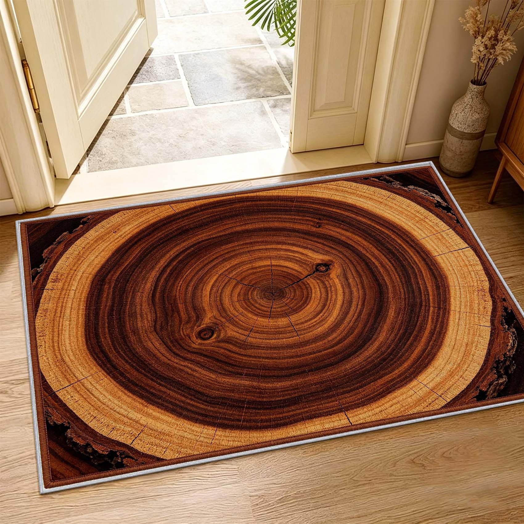 Tapis Salon 160x230cm Cernes des Arbres Impression HD 3D