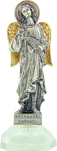 Figura adhesiva de la estatua del coche del Arcángel San Rafael de la protección del viaje