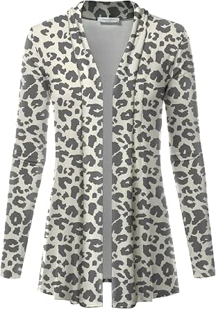 VINUSLI Women's Casual Lightweight Open Front Cardigans With Pockets Cute Cow Printed Formal Thin Kimono Duster Sweater Cardigan 2025 Brown,XL