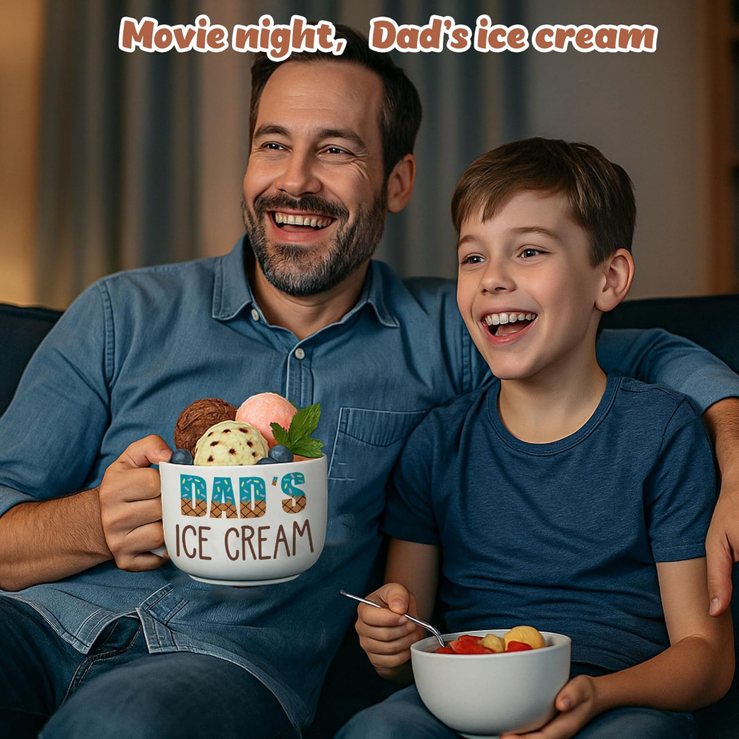 Funny Fathers Day Dad Gifts from Daughter Son, Novelty Birthday Dads Gift for Daddy Dada Father StepDads, Cool First Time New Dad gifts from Wife, Dad's Ice Cream Bowl Presents Set - Image 9