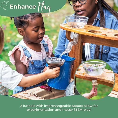 Miniatura 8 de Guidecraft Acadia - Juego de cocina de barro para exteriores para niños, cocina de juego de simulación con fregadero, estufa y accesorios  Juego de