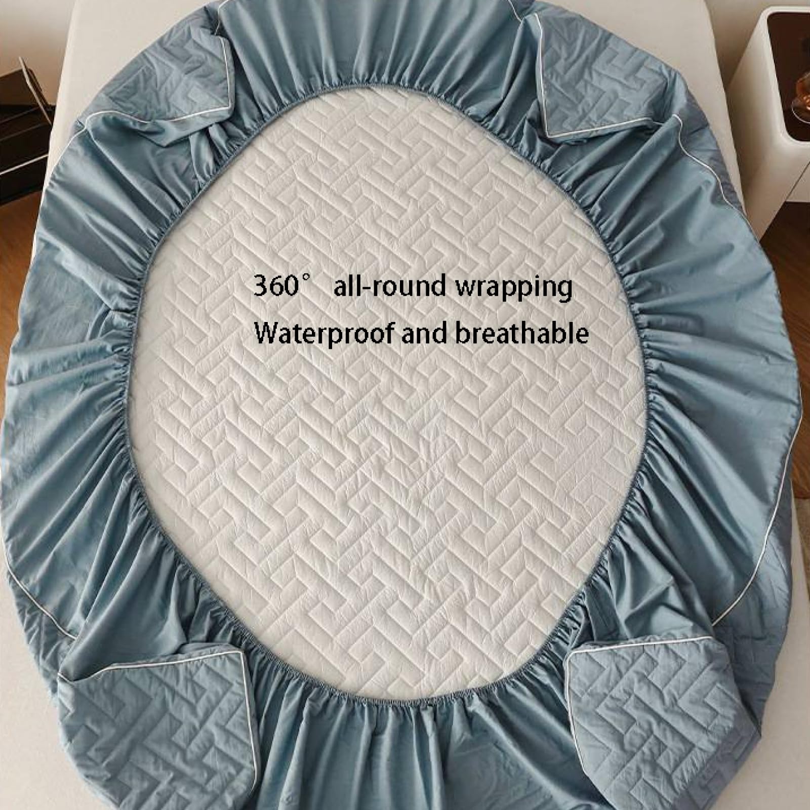 FCLDESHOP Goma elástica Sábana Bajera,Protector De Colchón con Costuras Acolchadas De Algodón, Funda De Almohada Impermeable para Colchón con Barrera Orina, Café Claro, 150 * 200cm (59 X 79x 12inch)