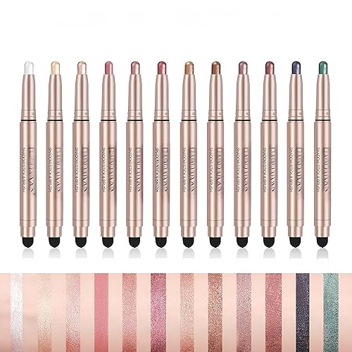 Miniatura 2 de Juego de 12 sombras de ojos en barra de sombra de ojos mate de alta pigmentación, impermeable, larga duración, sombras de ojos brillantes con