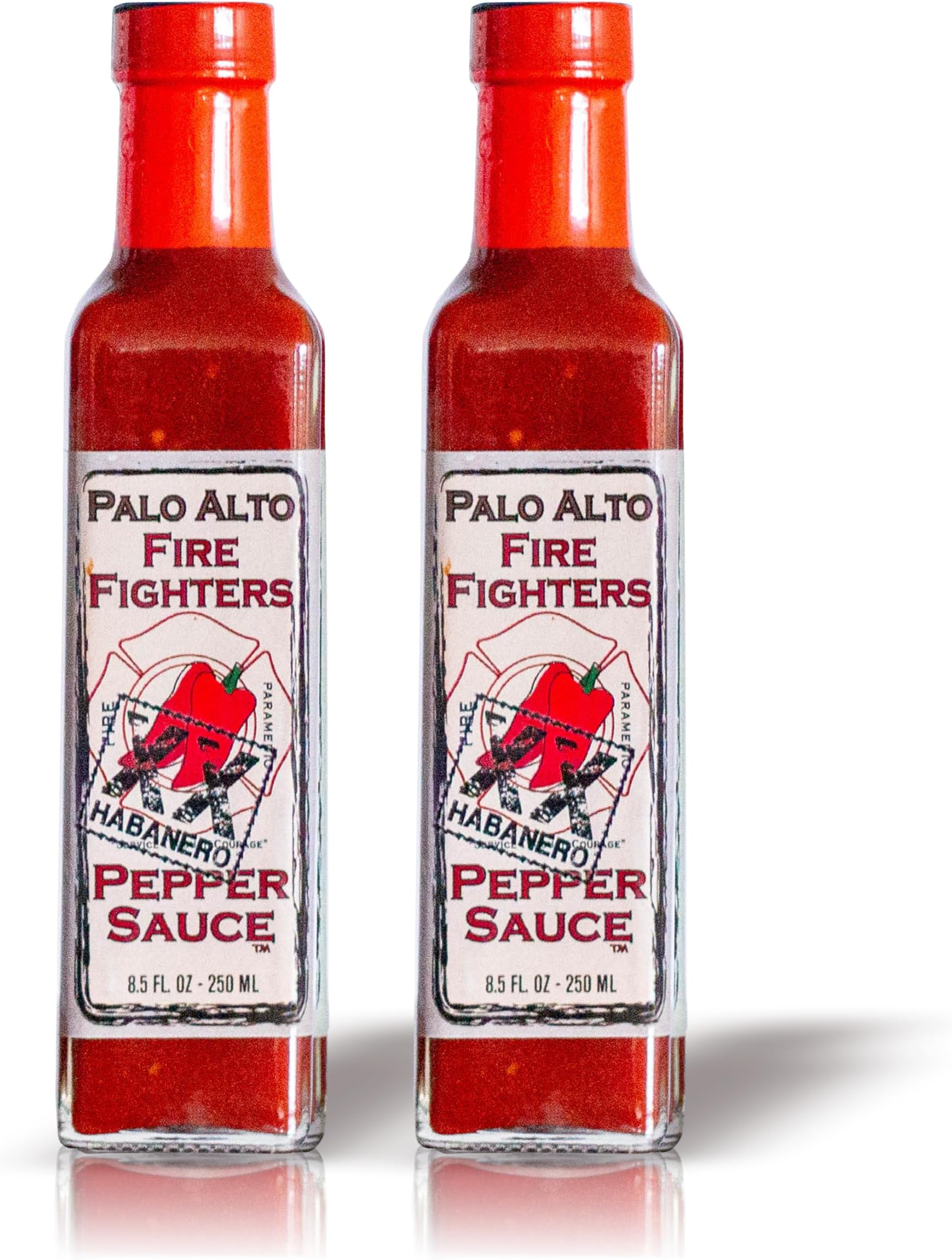 Palo Alto Firefighters XX Habanero Pepper Sauce (8.5oz) - Pack of 2 - Salt Free Pepper Plant Hot Sauce, No Sodium Hot Pepper Sauce, No Salt Sauces