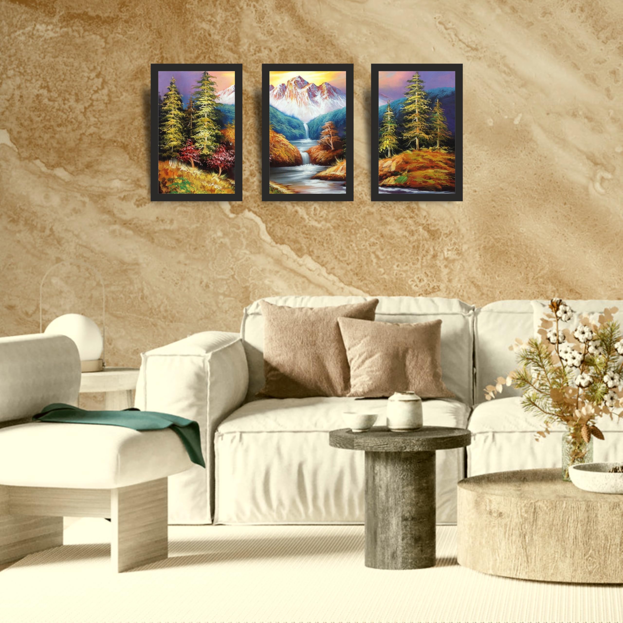 Mountain Landscape Wall Art Set of 3