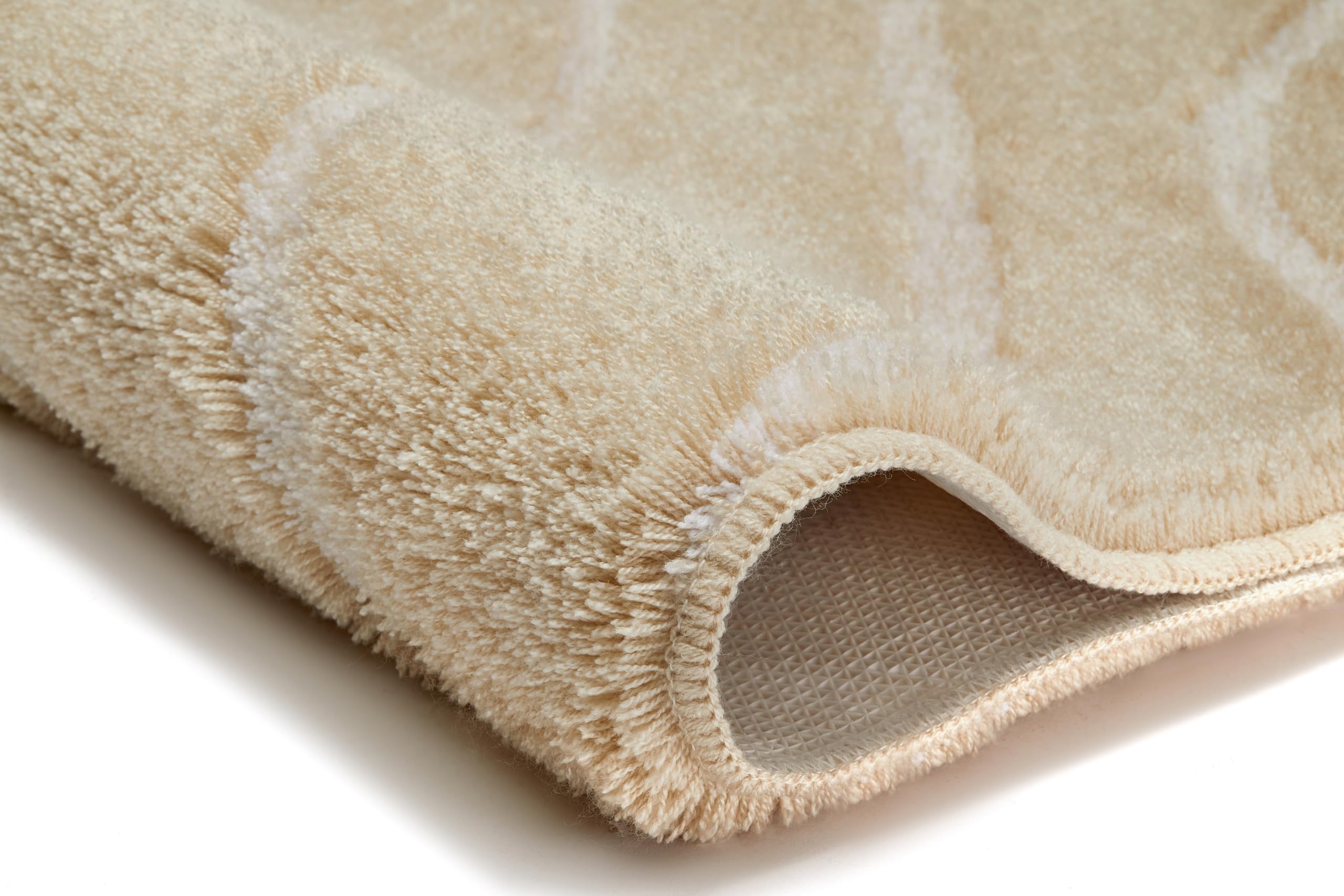 Kleine Wolke WC-Vorleger Tram Caramel 55 x 55 cm mit Ausschnitt | OEKO-TEX zertifiziert, rutschhemmende Unterseite, für Fußbodenheizung, maschinenwaschbar, 100% Polyacryl