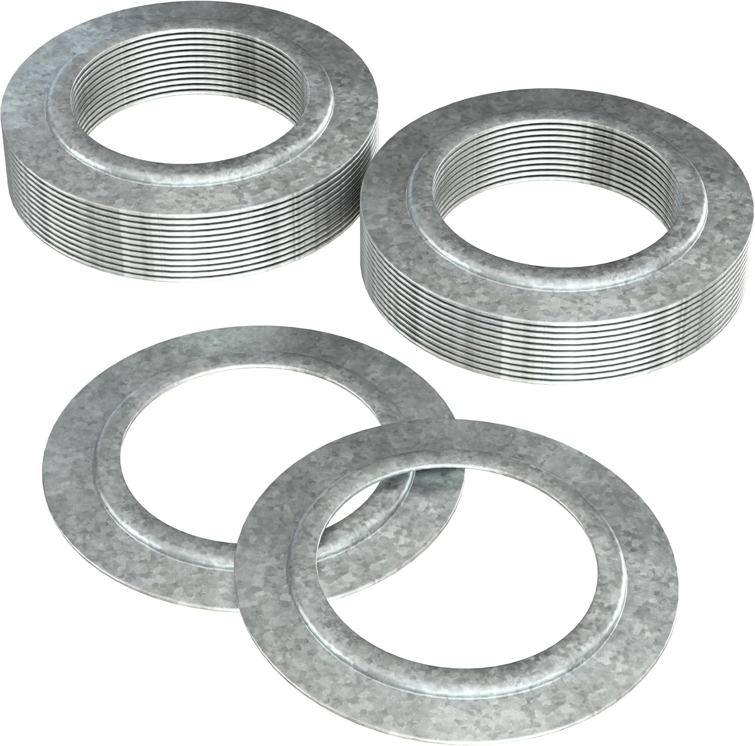 OHLECTRIC Reducing Washer 1¼ x ¾ Inches (50 Pack) Heavy Duty Galvanized Steel, Silver, Flat Washer, cULus Listed, Reduce Oversized Openings of Metal Outlet Box