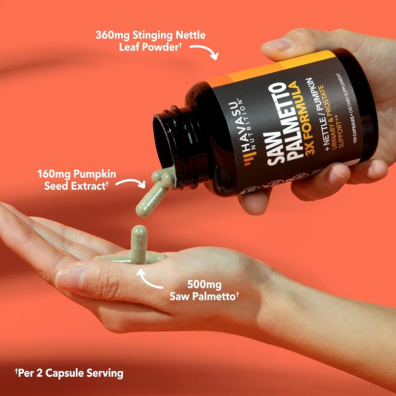 Saw Palmetto with Pumpkin & Nettle, Prostate Health Supplement, 120 Count image 4