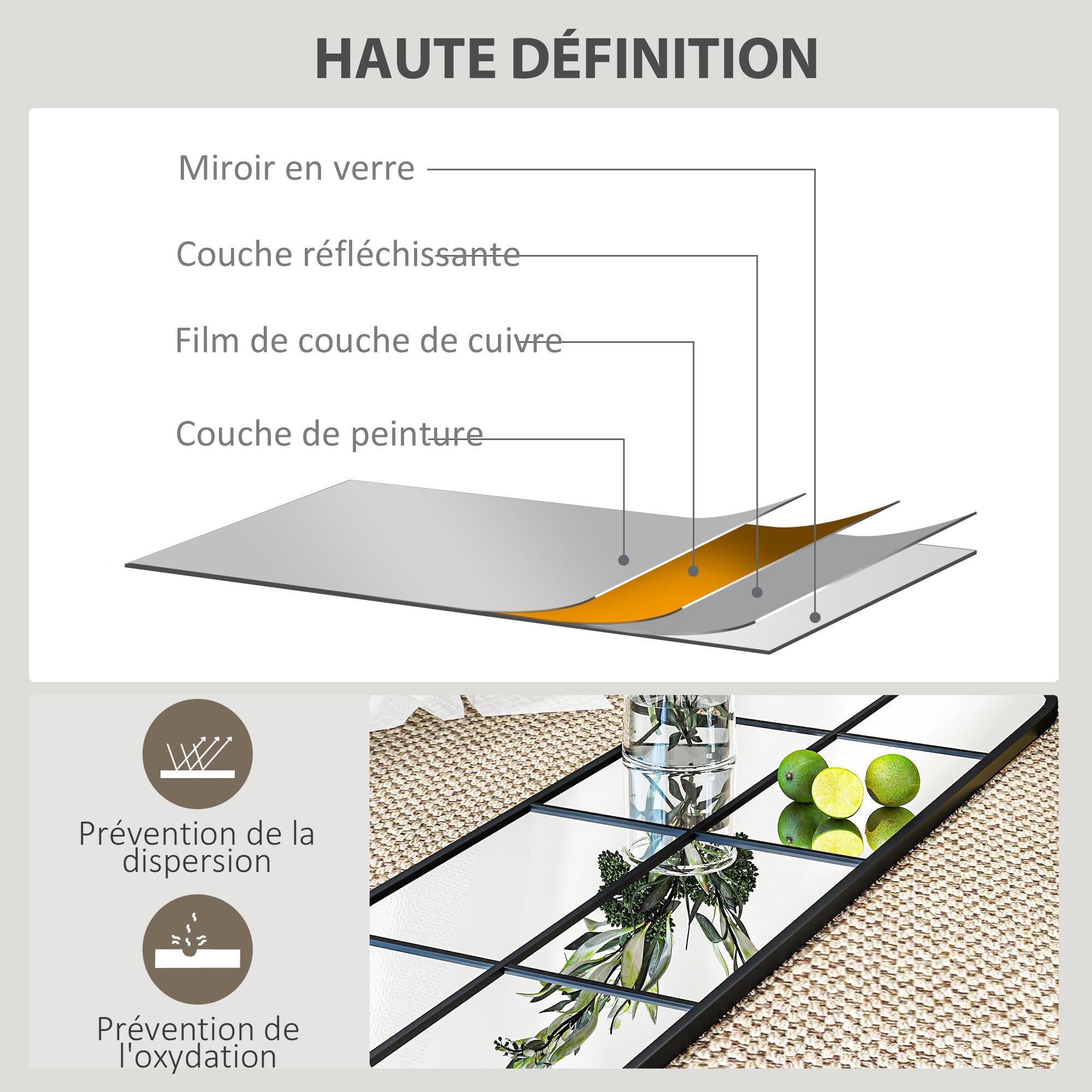 HOMCOM Großer Ganzkörperspiegel 40x160cm Wand- oder Bodenstehend Schwarz