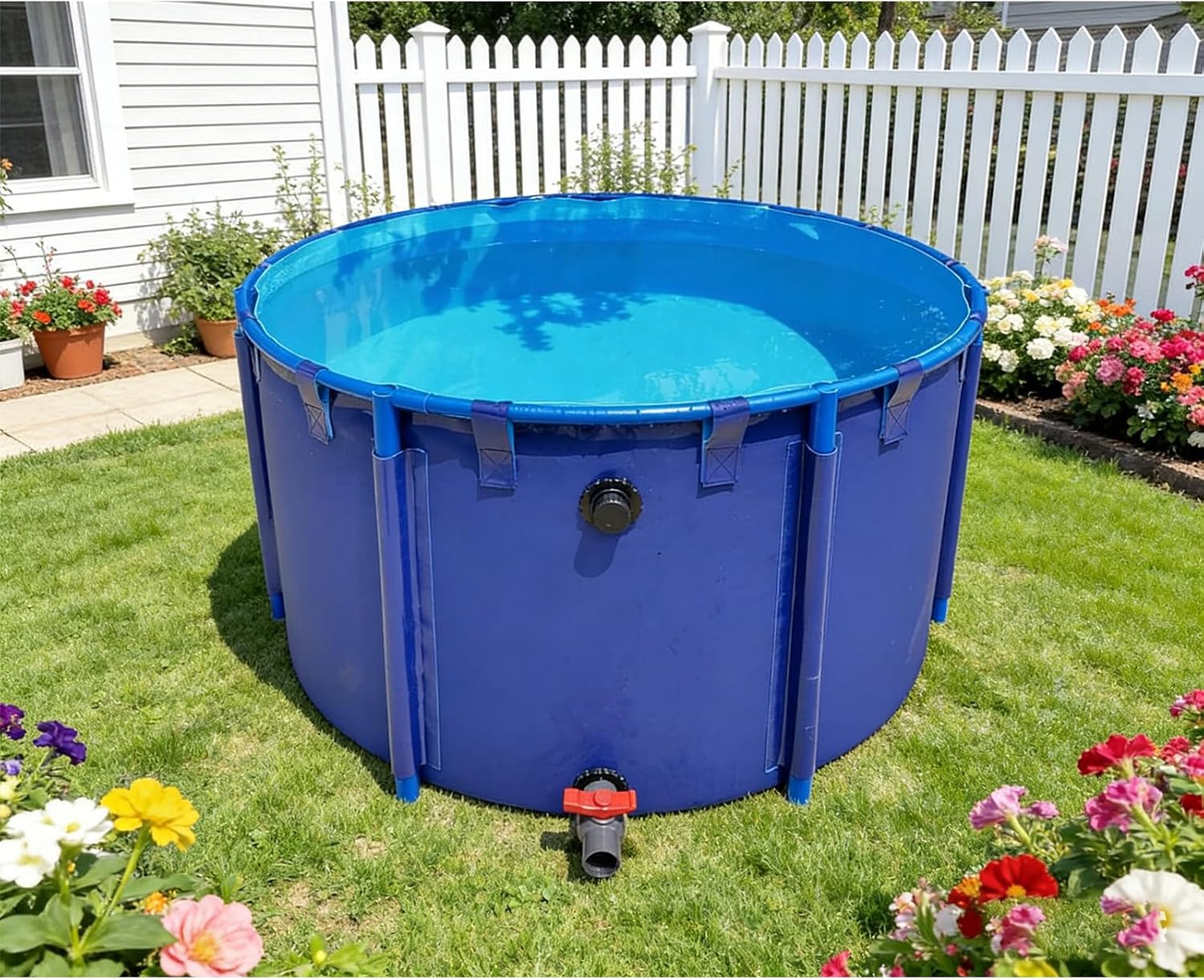 2/2.6/3.3/4 Foot Deep Round Frame Above Ground Swimming Pool Set, Heavy Duty Backyard Family Swimming Pool Outdoor with Repair Patch, Hard Plastic Pools/Bathing Tub(10174L/2688GAL - 3.6X1M (D X H))