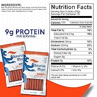 Vista 2 de Bavarian Meats Lil' Landjaeger - Palitos de carne, bocadillos de proteína de salchicha ahumada, cero azúcar, gran fuente de proteínas, sin gluten