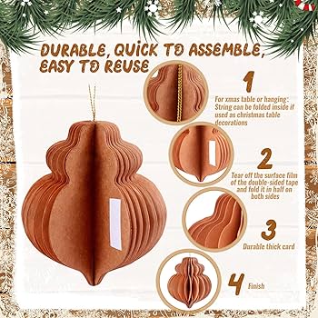 Amazon.com: Moinchore 18 Pcs Christmas Honeycomb Decorations