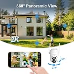 Caméras de sécurité Outdoor sans fil WiFi, Caméras de sécurité extérieures avec système de sécurité à domicile, surveillance caméra vidéo avec PTZ, PIR Capteur, 2K HD Vision de la nuit couleur, 2-Way Parle, IP66 imperméable