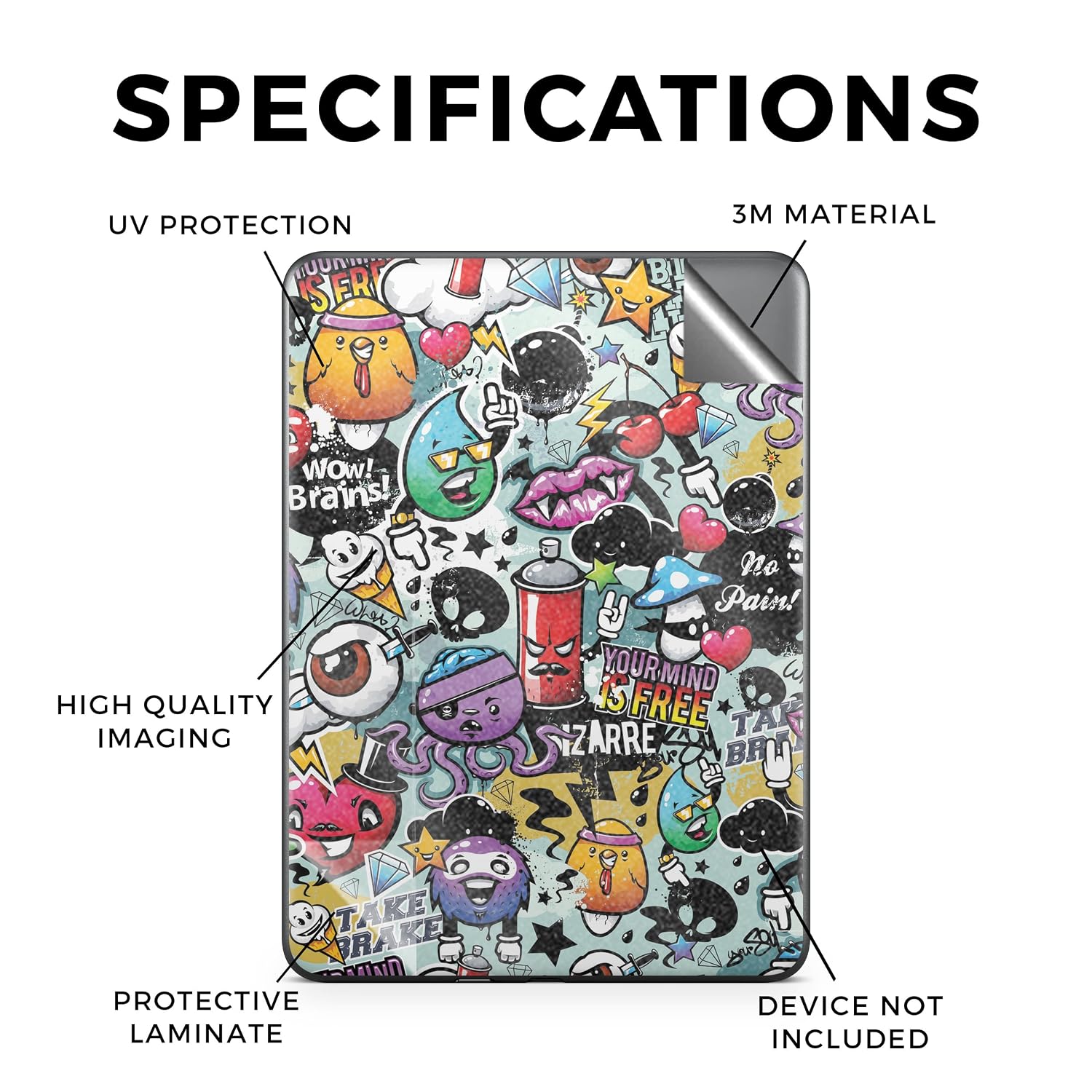 Glossy Glitter Tablet Skin Compatible with Amazon Kindle Colorsoft (2024) - Oddballs - Premium 3M Vinyl Protective Wrap Decal Cover - Easy to Apply | Crafted in The USA by MightySkins