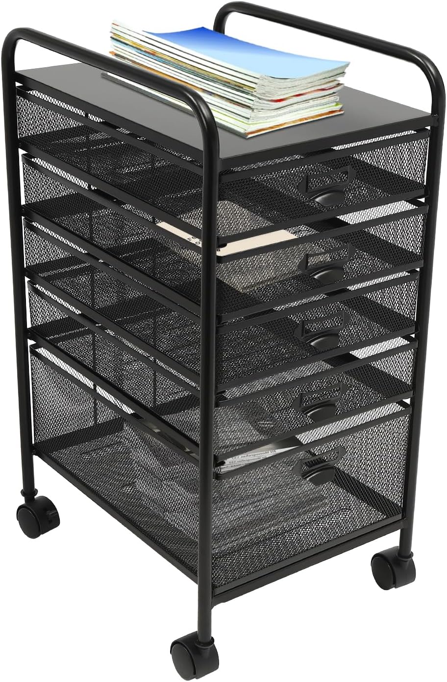 Amazon.com: YIYIONCE 5-Drawers Rolling File Cabinet, Metal Organizer ...