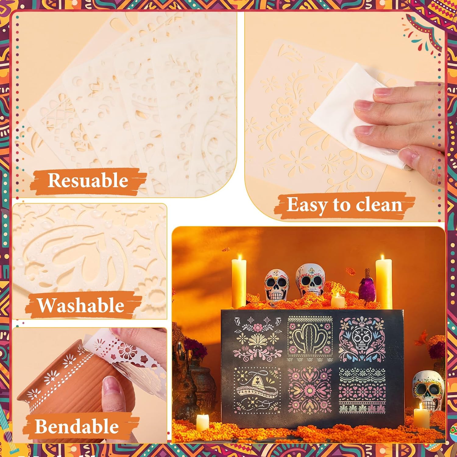 Zubebe 26 Pcs Mexican Terracotta Vase DIY Painting Kit, Rustic