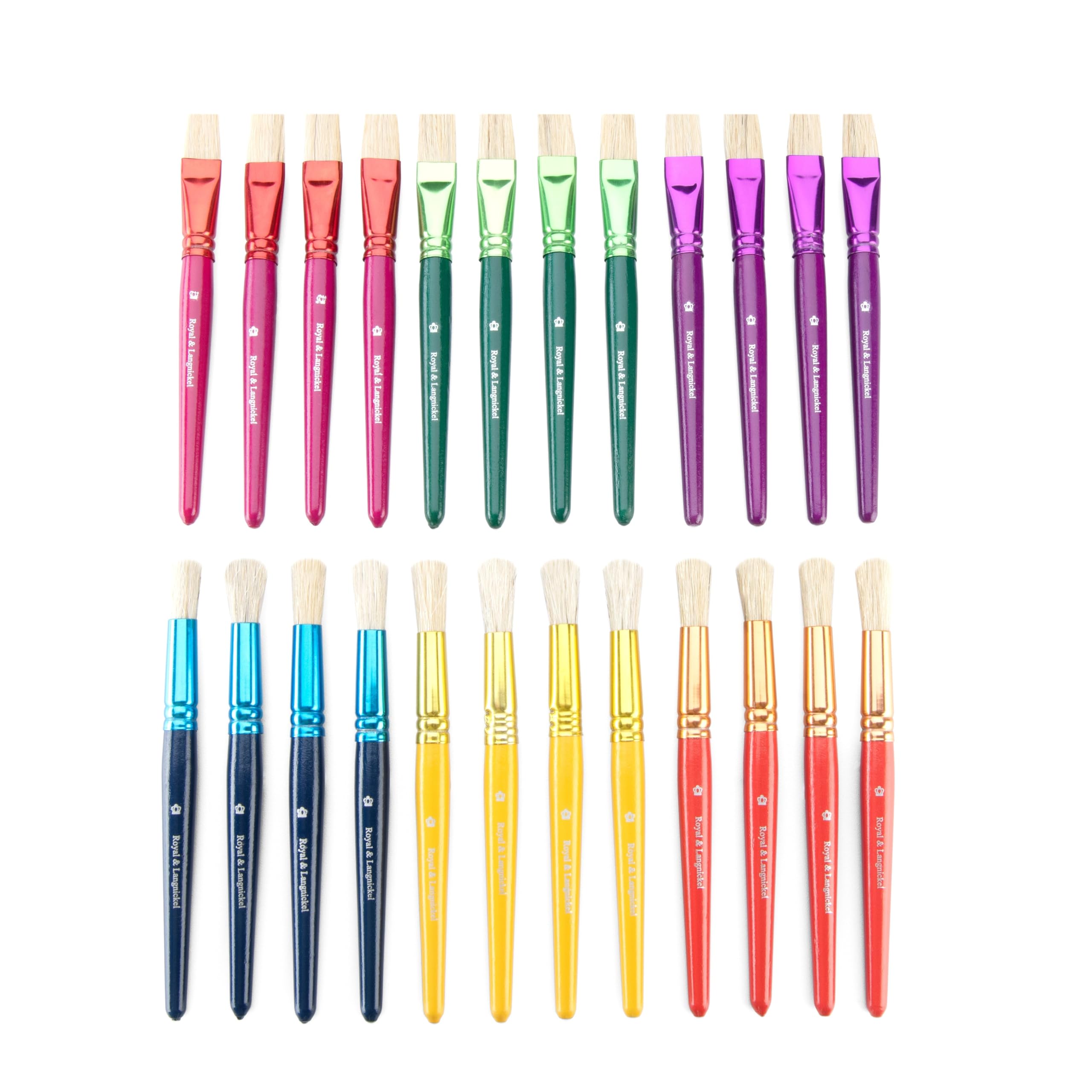 Royal & Langnickel RCVP-107 - Set de brochas chubby, para aprendizaje temprano, redondeadas/planas, 24 piezas
