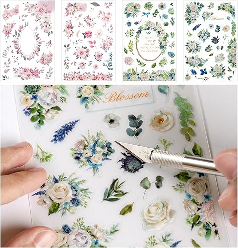 Miniatura 9 de Pegatinas de transferencia para álbumes de recortes, calcomanías de flores, calcomanías de decoración, calcomanías de planificación, calcomanías de