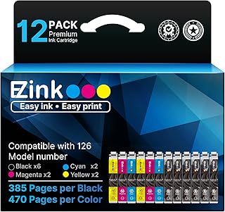 E-Z Ink (TM) Remanufactured Ink Cartridge Replacement for Epson 126 T126 to Use with Workforce 435 520 545 635 645 WF-3520...