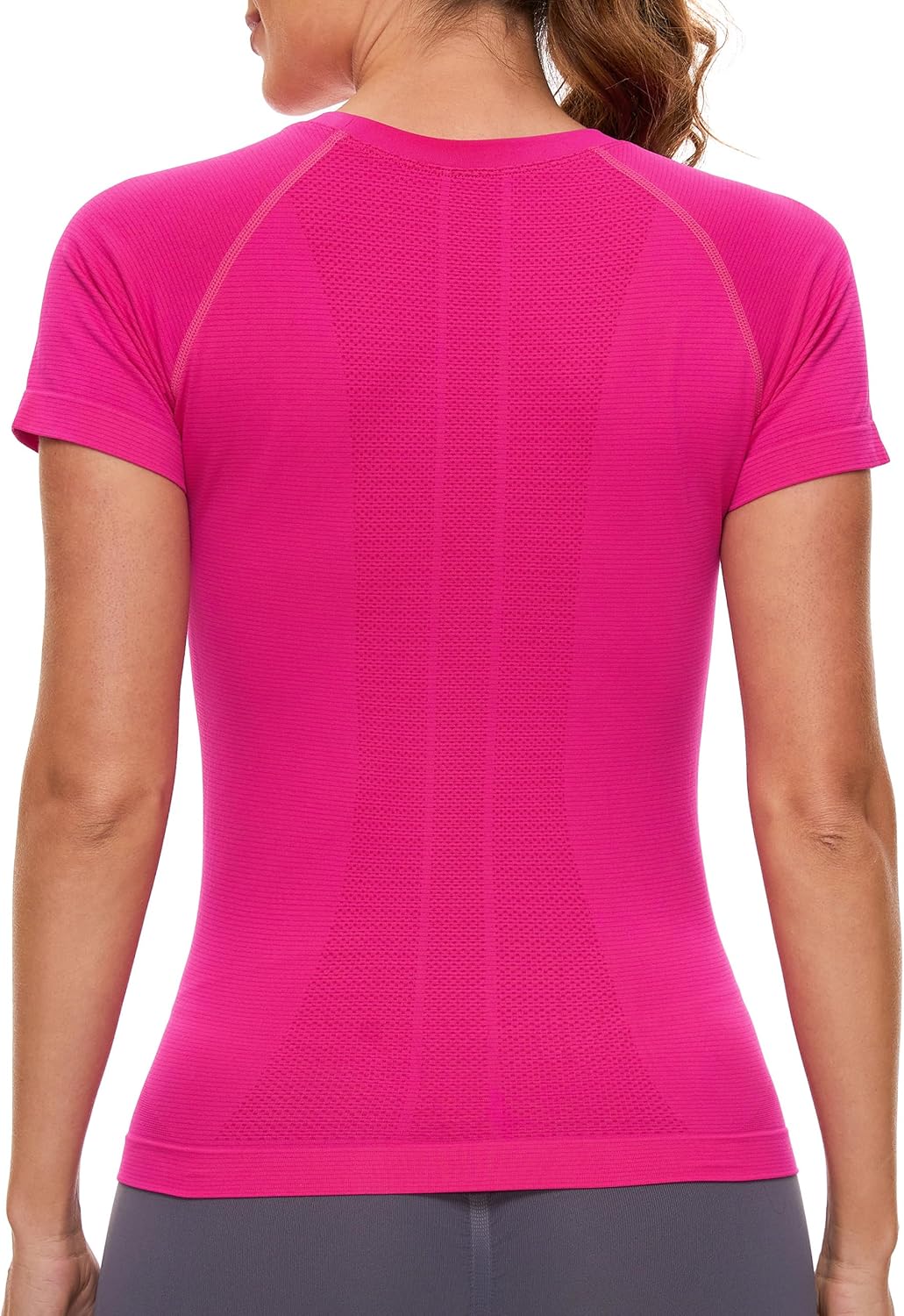 MathCat Seamless Workout Tops for Women, Compression Shirt Women Short Sleeve Shirts Athletic Running Gym Yoga Breathable - Image 4