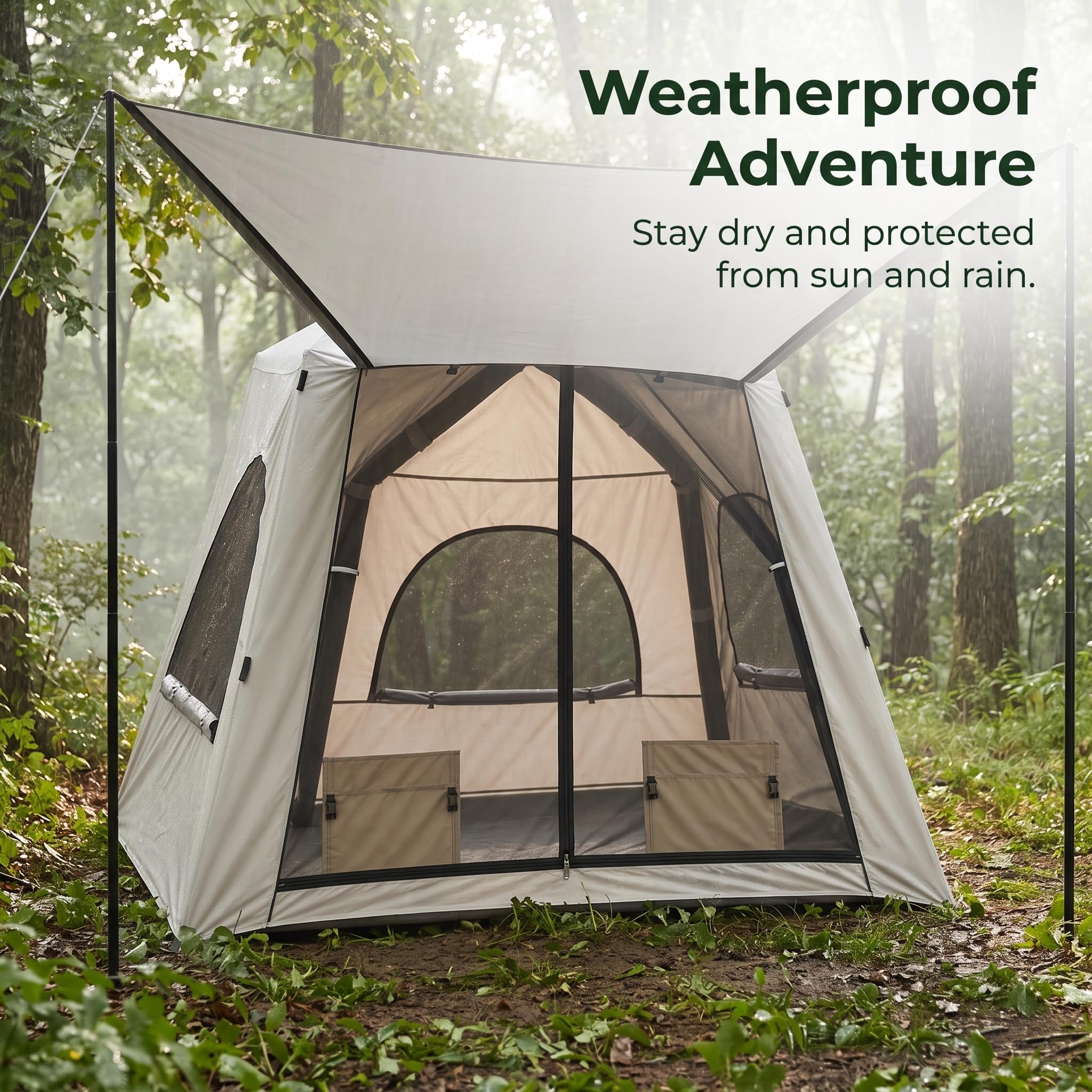 Carpa Inflable para Acampar 3 a 6, Tienda Impermeable Montaje rápido, para