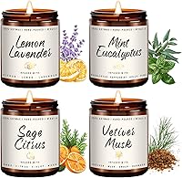 Vista 23 de Auelife Juego de velas de otoño Paquete de 4 velas perfumadas para el hogar – Regalos de velas para mujeres y hombres, velas de soja perfumadas