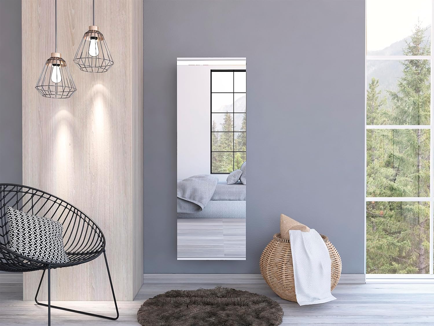 Leto Wall Mounted Shoe Rack with Mirror, Single Door, Capacity for Ten Shoes -White