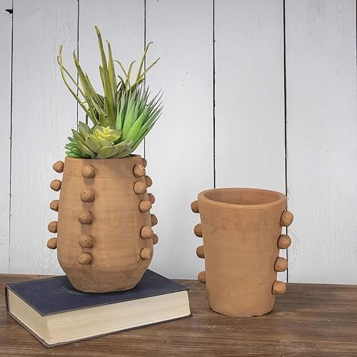 Miniatura 3 de Foreside Home and Garden Florero decorativo de terracota Osa con cuentas naturales