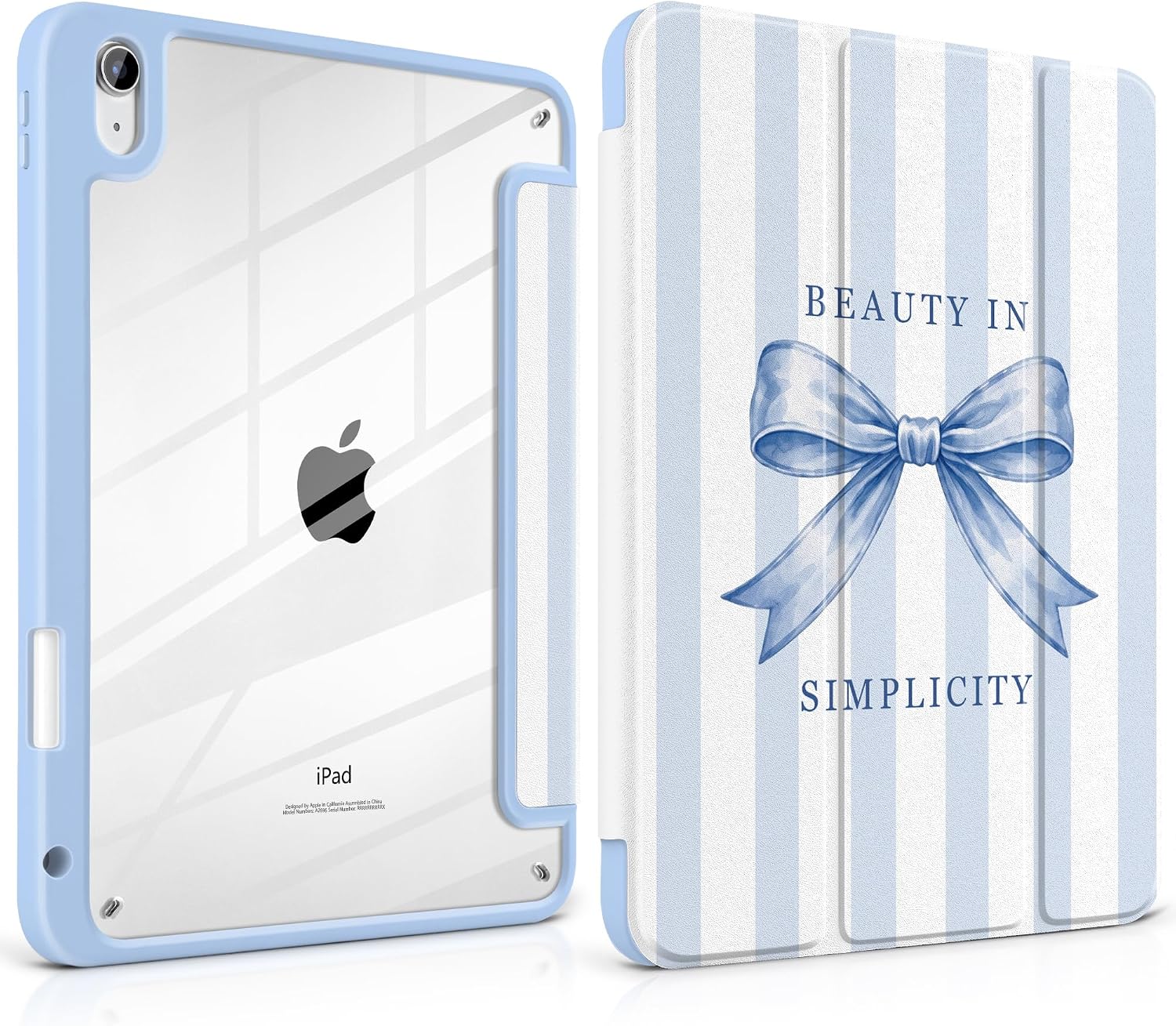 Case for iPad 11th/10th Gen 2025/2022, Blue Ribbon Striped