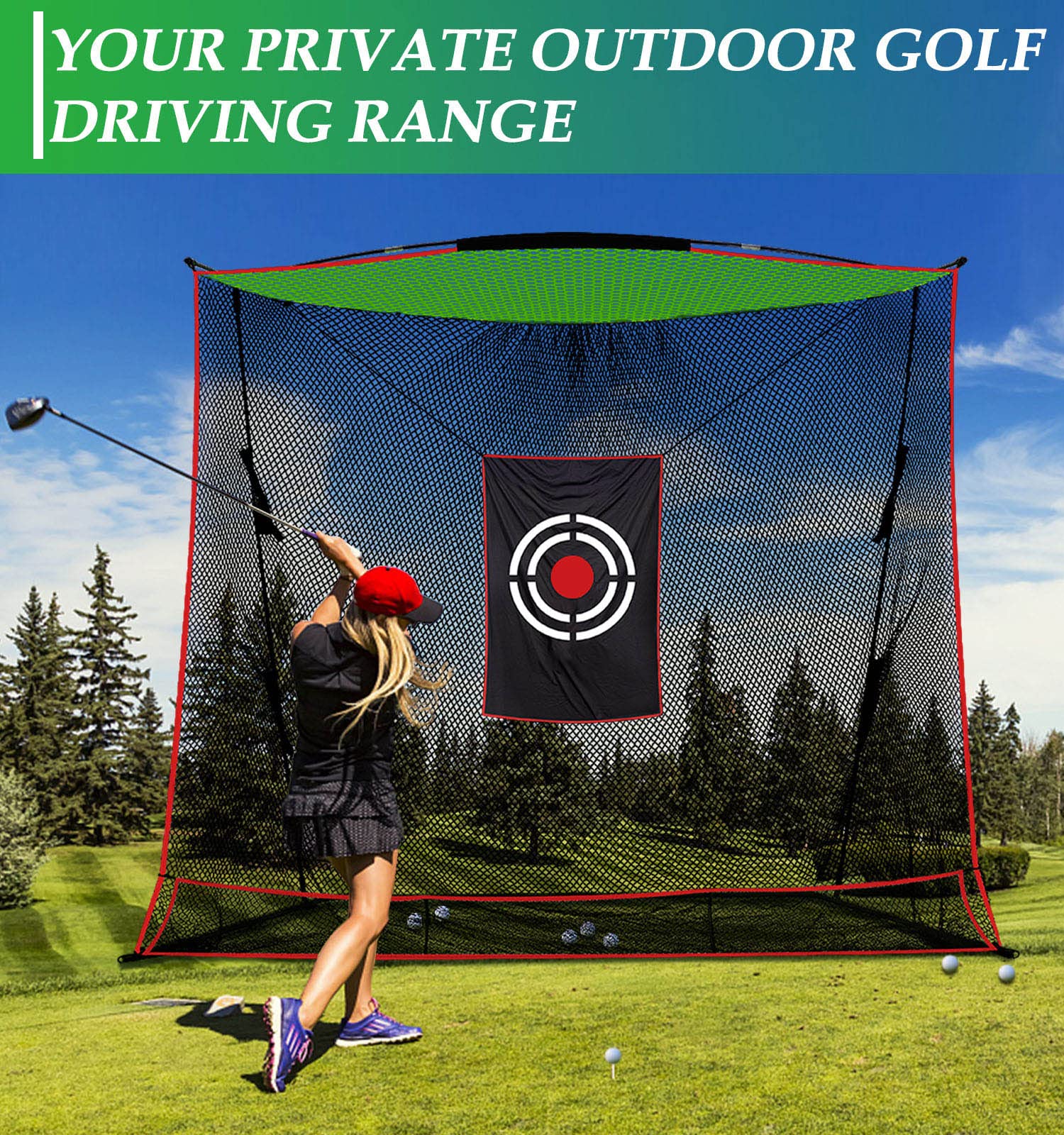 Filet de golf portable pour intérieur et extérieur - Pour entraînement de golf dans le jardin