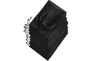 Small Drawstring Bags (12-Pack, Black) - Nylon Cinch and Ditty Stuff Pouch with Toggle