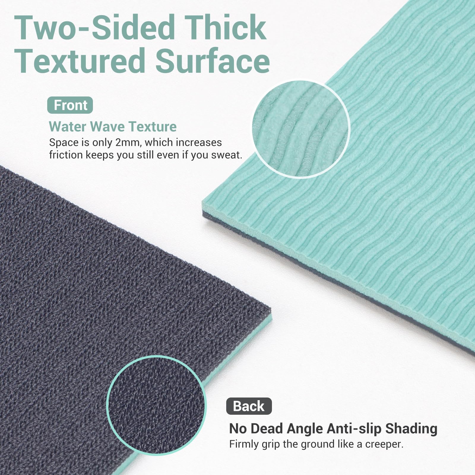 Avoalre Tappetino Yoga Antiscivolo Pieghevole, Tappetino Yoga Antiscivolo in PVC Spesso 5 mm Facile da Piegare per Fitness Yoga Esercizio Pilates Sport, 173x61CM