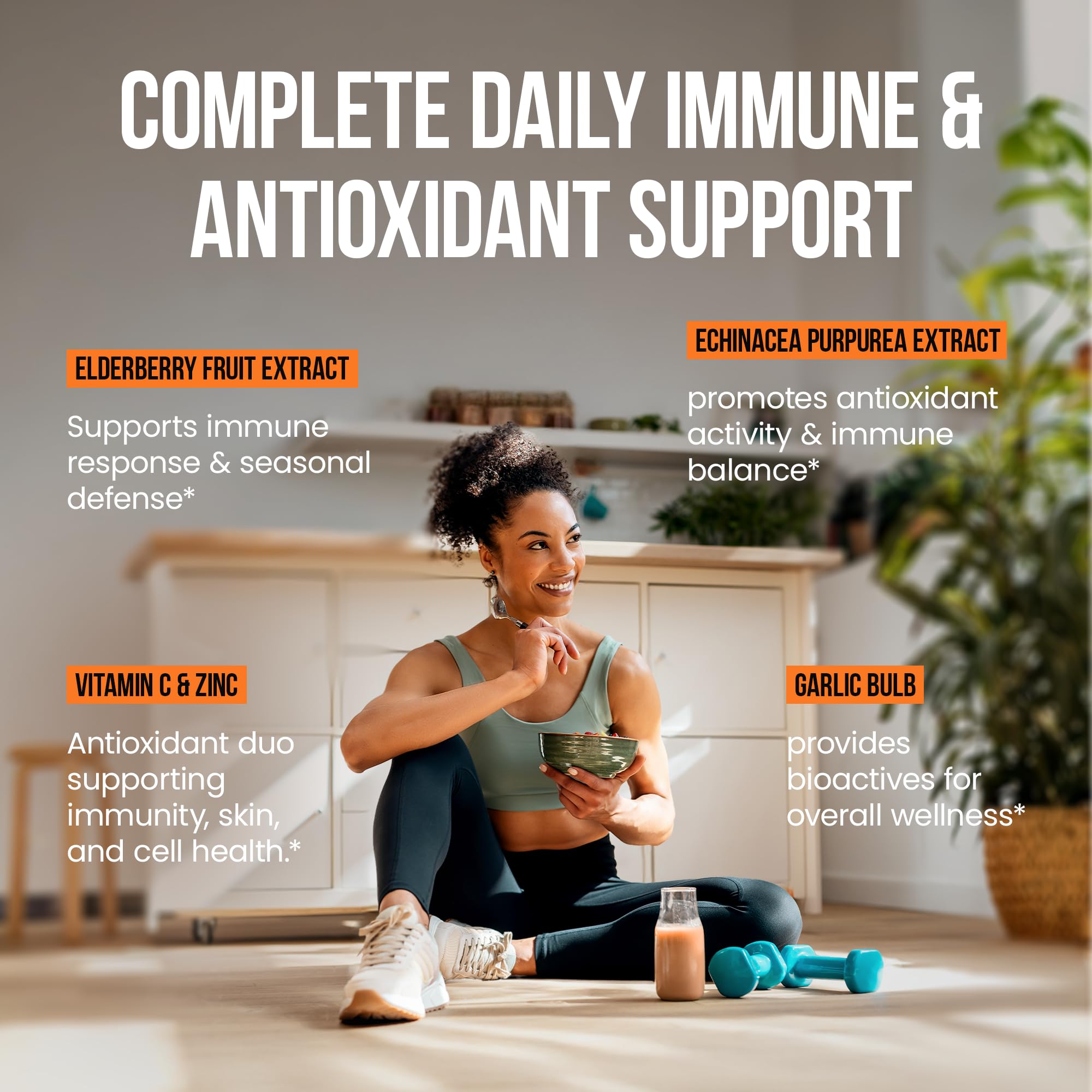 VitaRaw Immune Support Vitamins - Elderberry with Zinc, Vitamin C, and Garlic for Adults - Sambucus Black Elderberry Capsules & Echinacea Immunity Renewal Complex — Amazon image 5