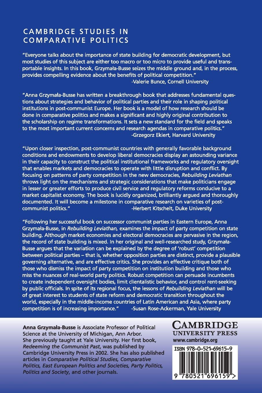 Rebuilding Leviathan: Party Competition and State Exploitation in Post-Communist Democracies (Cambridge Studies in Comparative Politics)