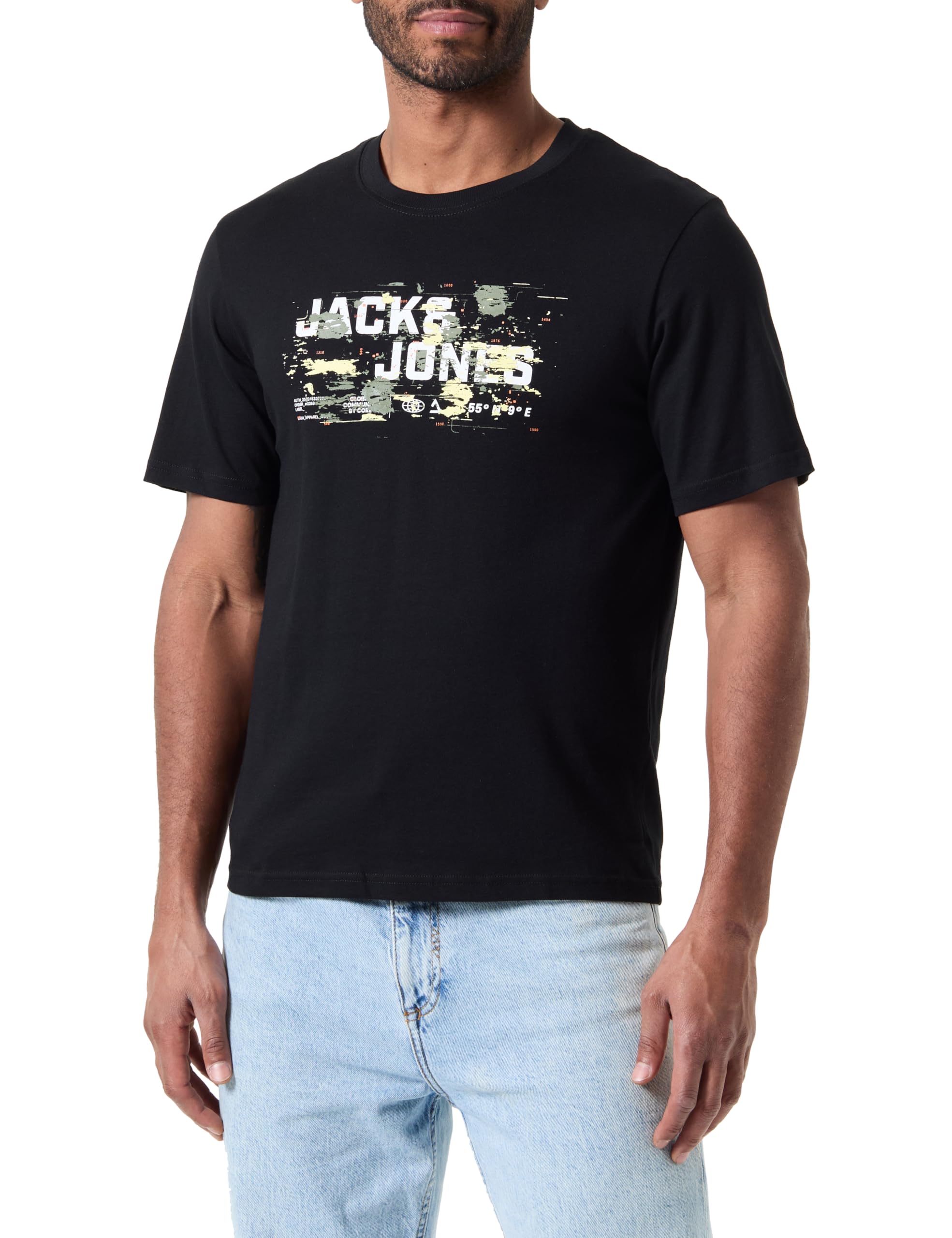 Jack & Jones Boys Black Jack&Jones Junior 'S Jcooutdoor Logo Tee Aw24 Ss Crew Sn Jnr T-Shirt, 140