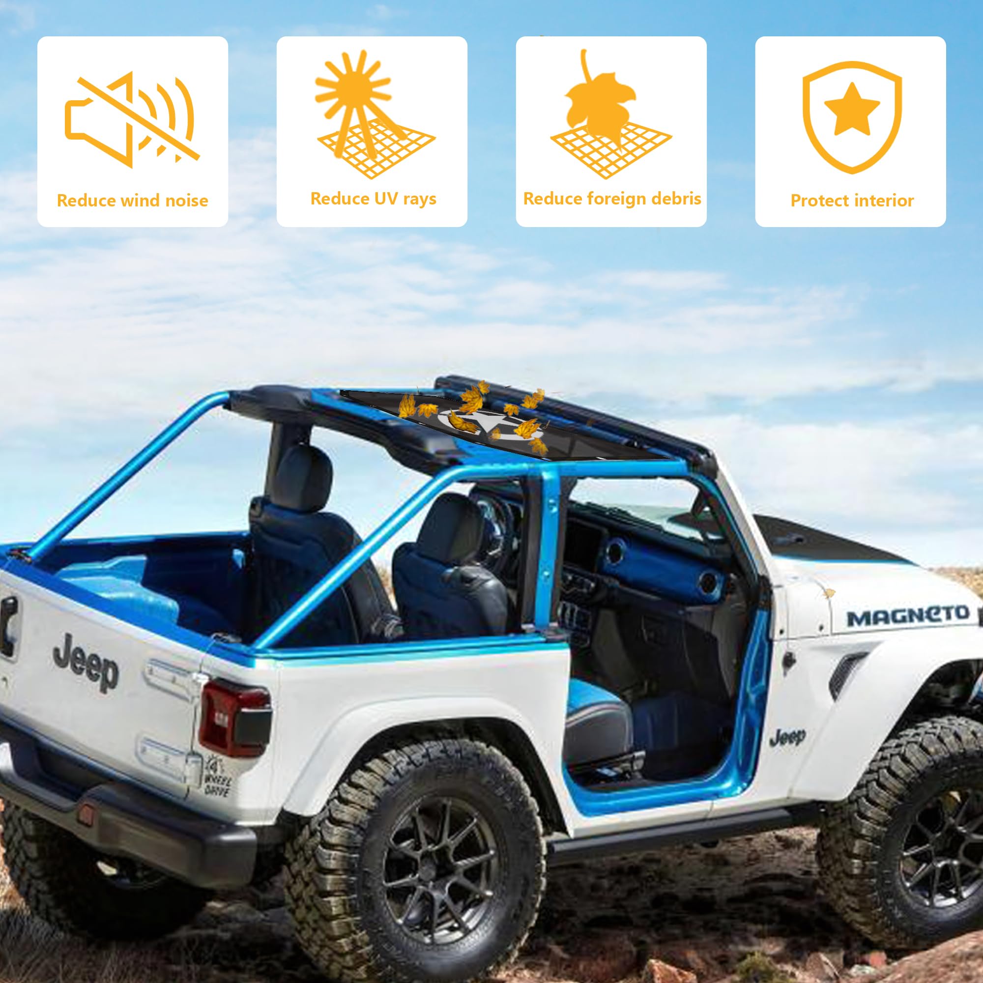 Amazon.co.jp: サンシェード 2018-2022 Jeep Wrangler JL JLU 2ドア 4