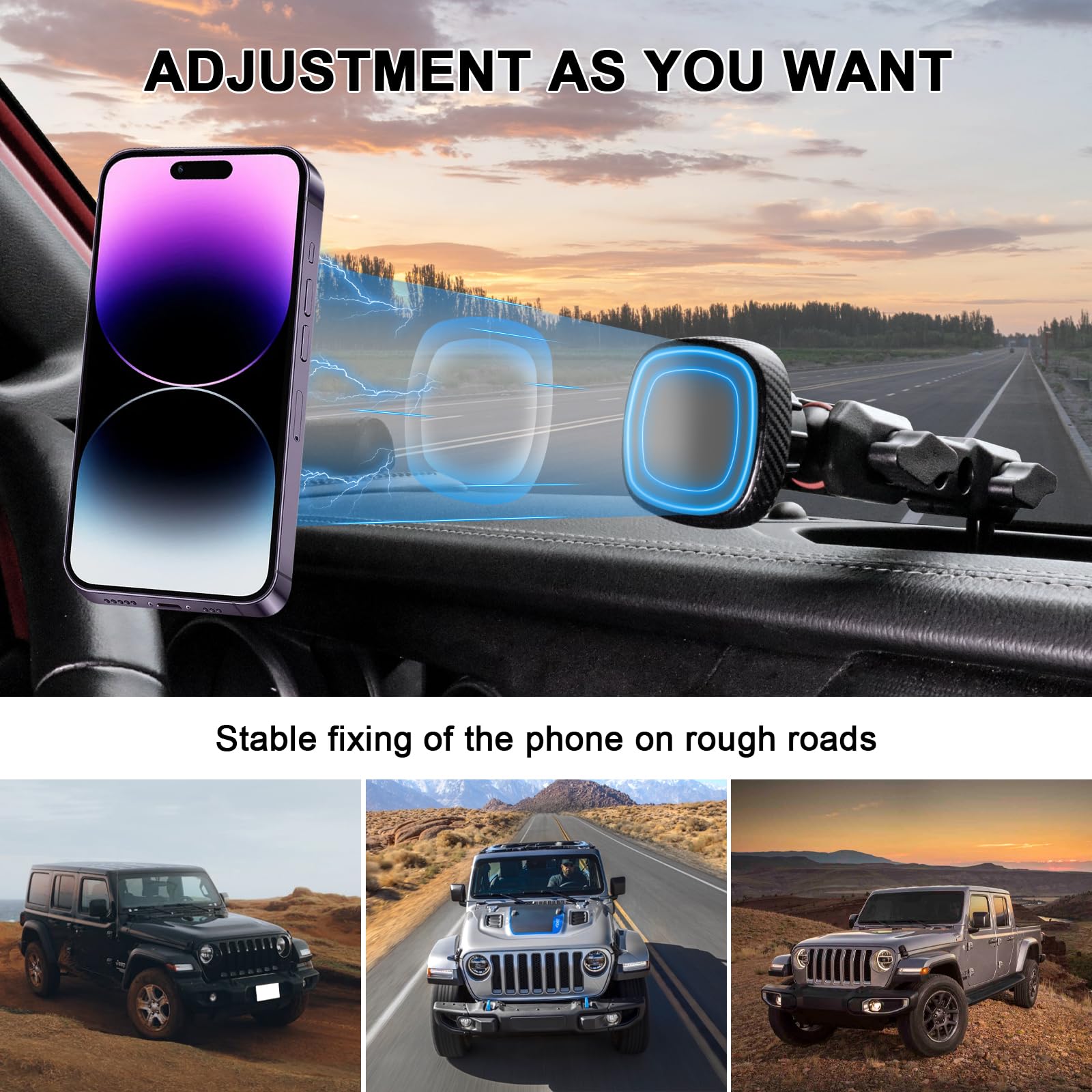 Jeep Wrangler Phone Mount 360 Magnetic Phone Holder